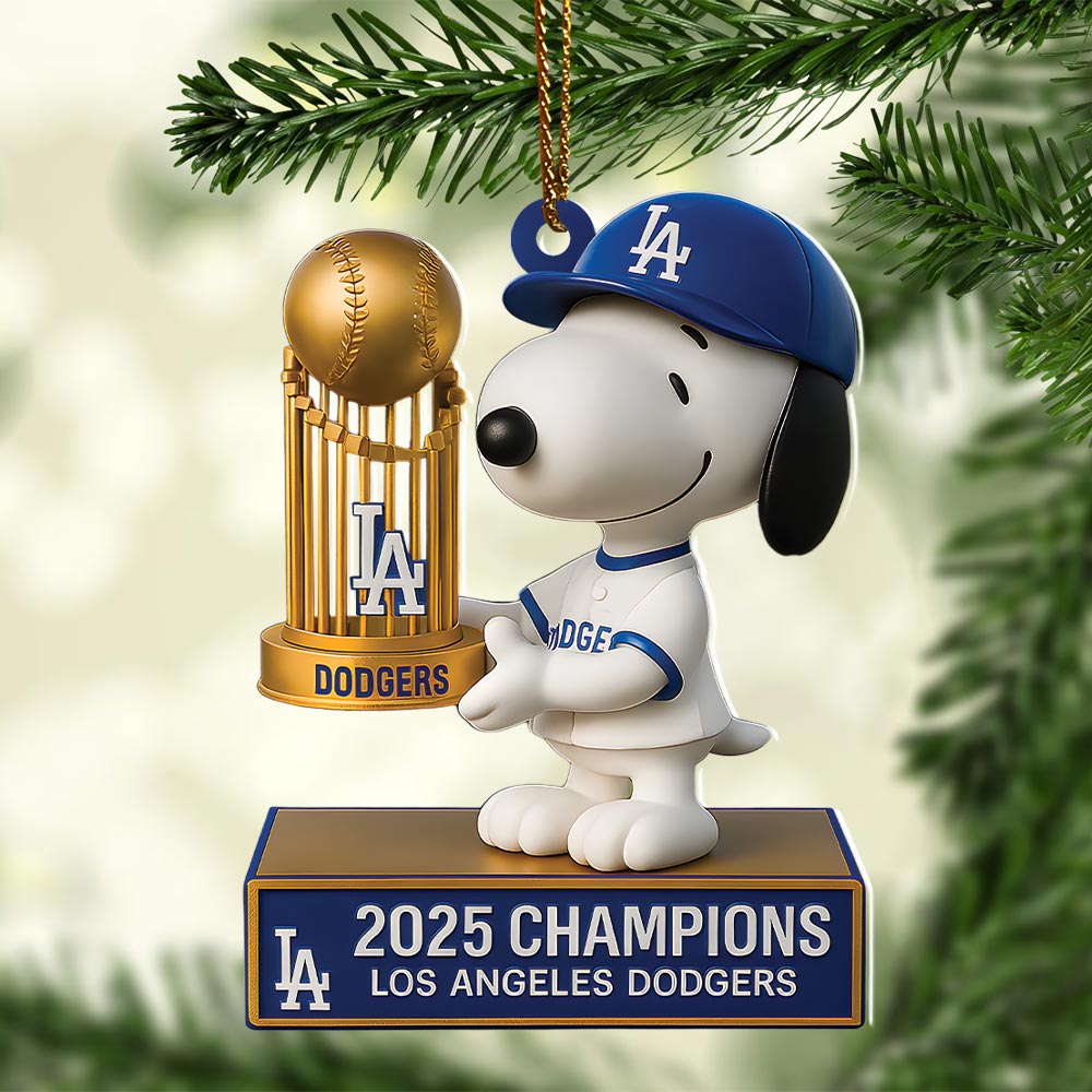 Los Angeles Dodgers 2025 World Series Champions Custom Shape 2-sided Acrylic Ornament – HOATT14251