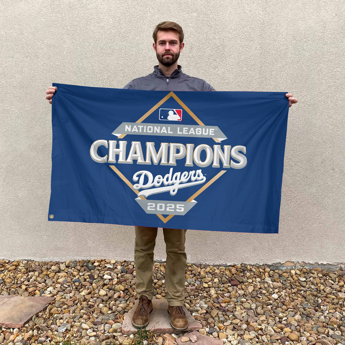 Los Angeles Dodgers 2025 National League Champions 3D Double-side House Flag – TANTN17582
