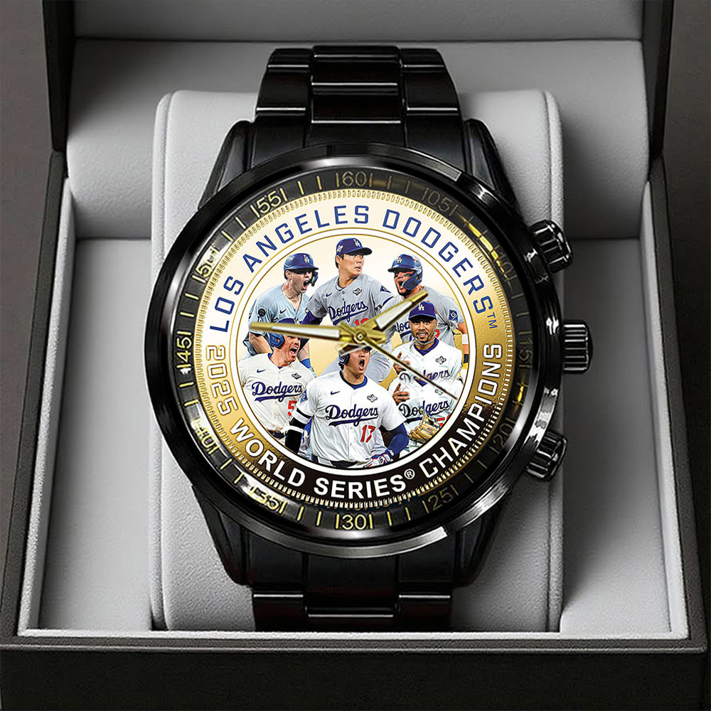 Los Angeles Dodgers World Series 2025 Black Stainless Steel Watch – TANTN18368