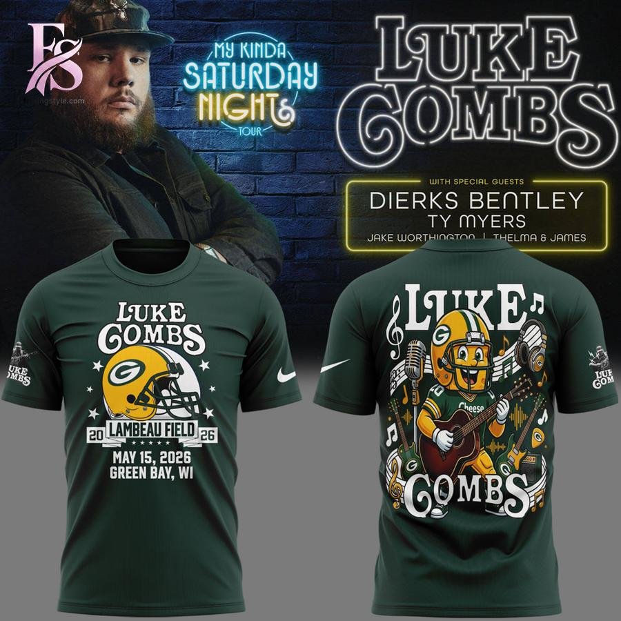 Luke Combs Green Bay Packers My Kinda Saturday Night Tour 2026 Shirt
