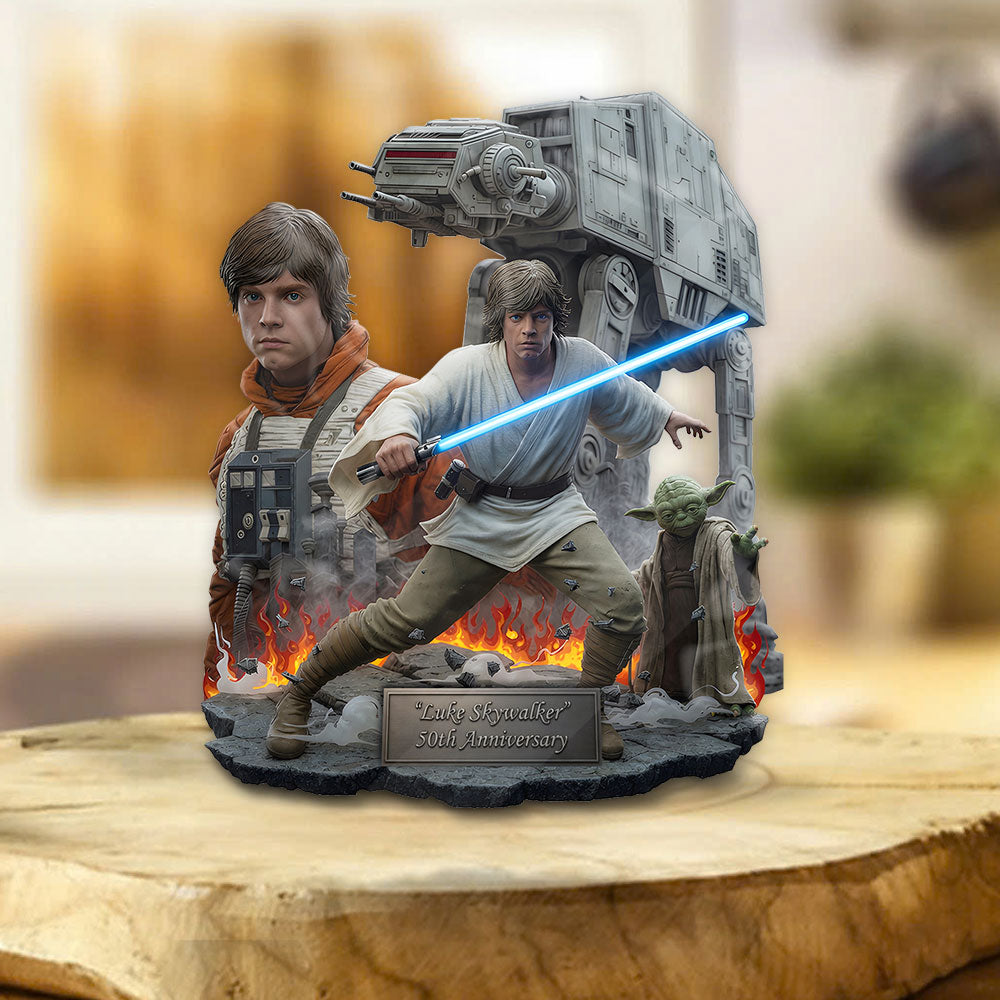 Luke Skywalker 50th Anniversary Custom Shape Acrylic Plaque – TANTN22887