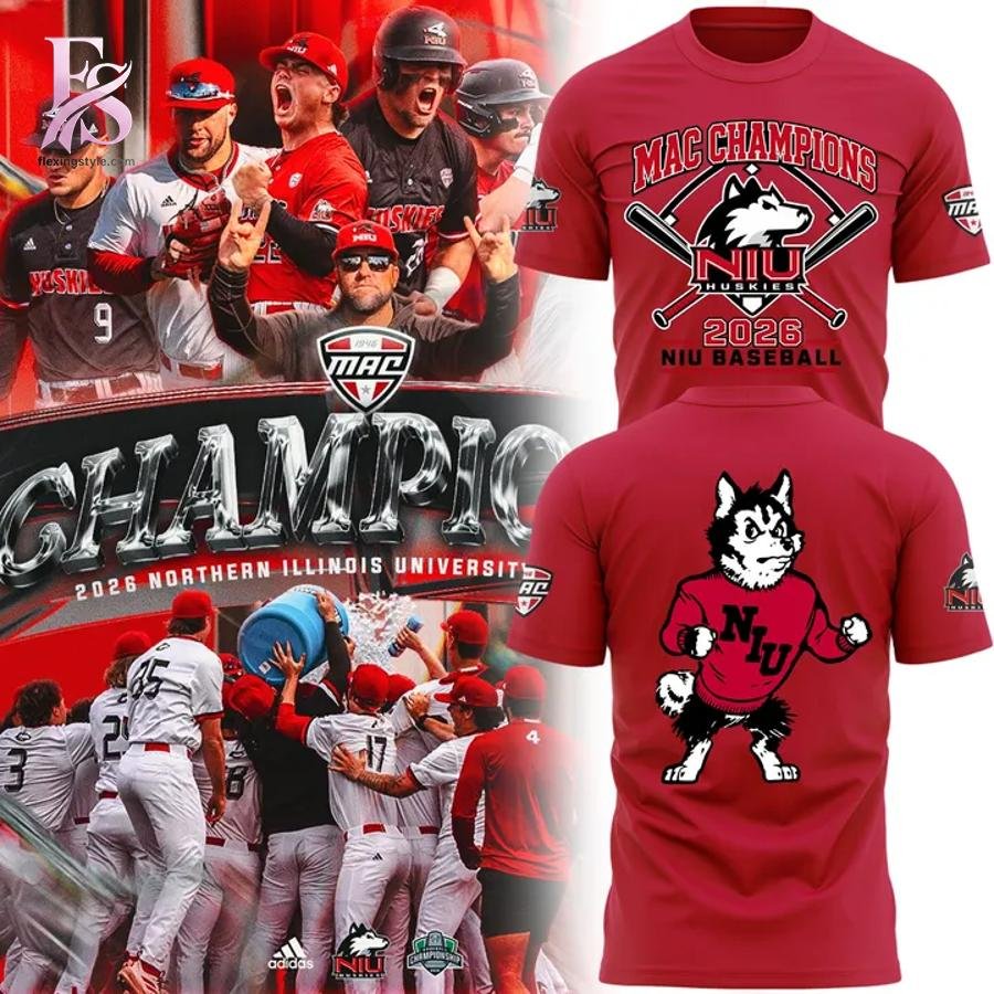 MAC Champions 2026 NIU Huskies Baseball Shirt