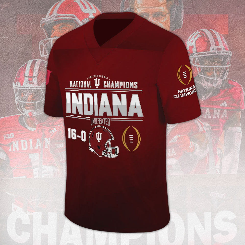 Indiana Hoosiers Football 2025 National Champions 3D Football Jersey – MAITM14587