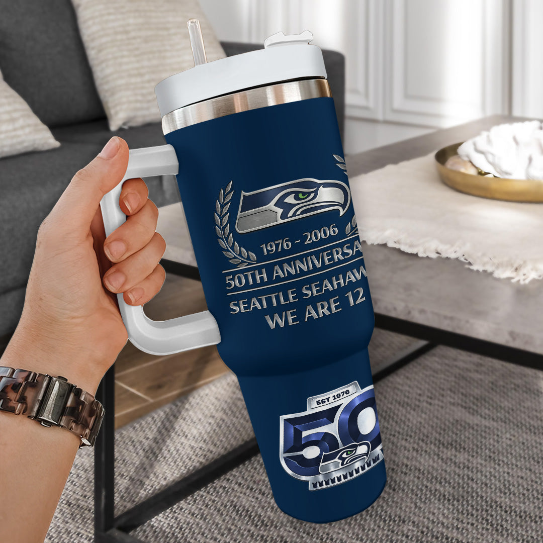 Personalized Seattle Seahawks 50th Anniversary 40oz Tumbler – MAITM14471