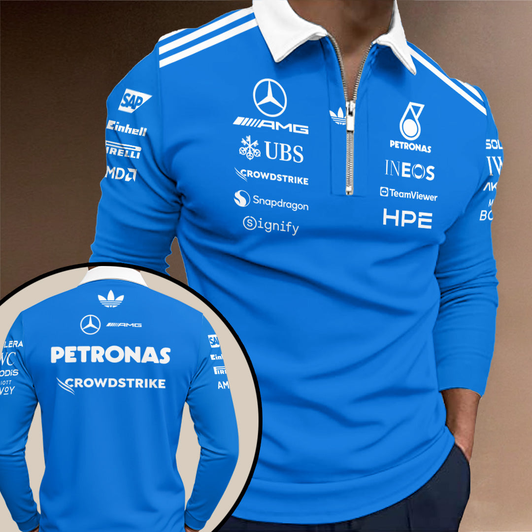 Mercedes AMG Petronas F1 Team Zip Polo Shirt – TANTN23752
