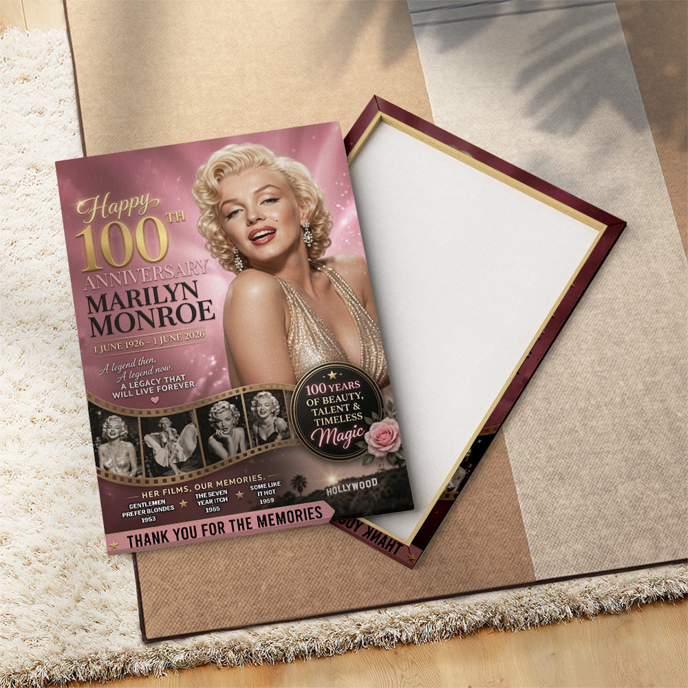 Marilyn Monroe 100th Anniversary Rectangle Canvas With Inner Frame – TMTHU7664
