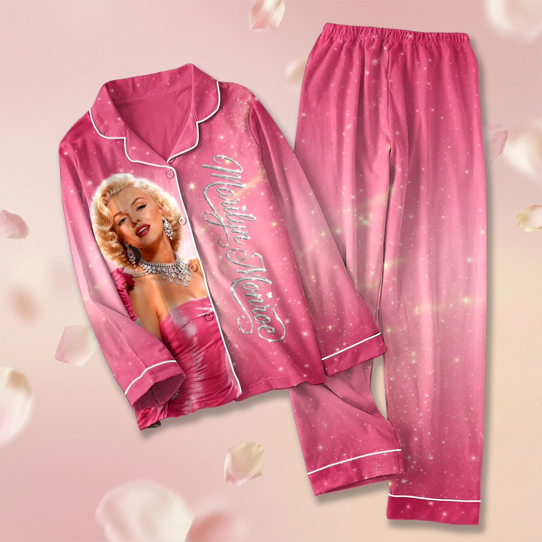 Marilyn Monroe 100th Anniversary Satin Pajama Set with Piping – HOATT19978