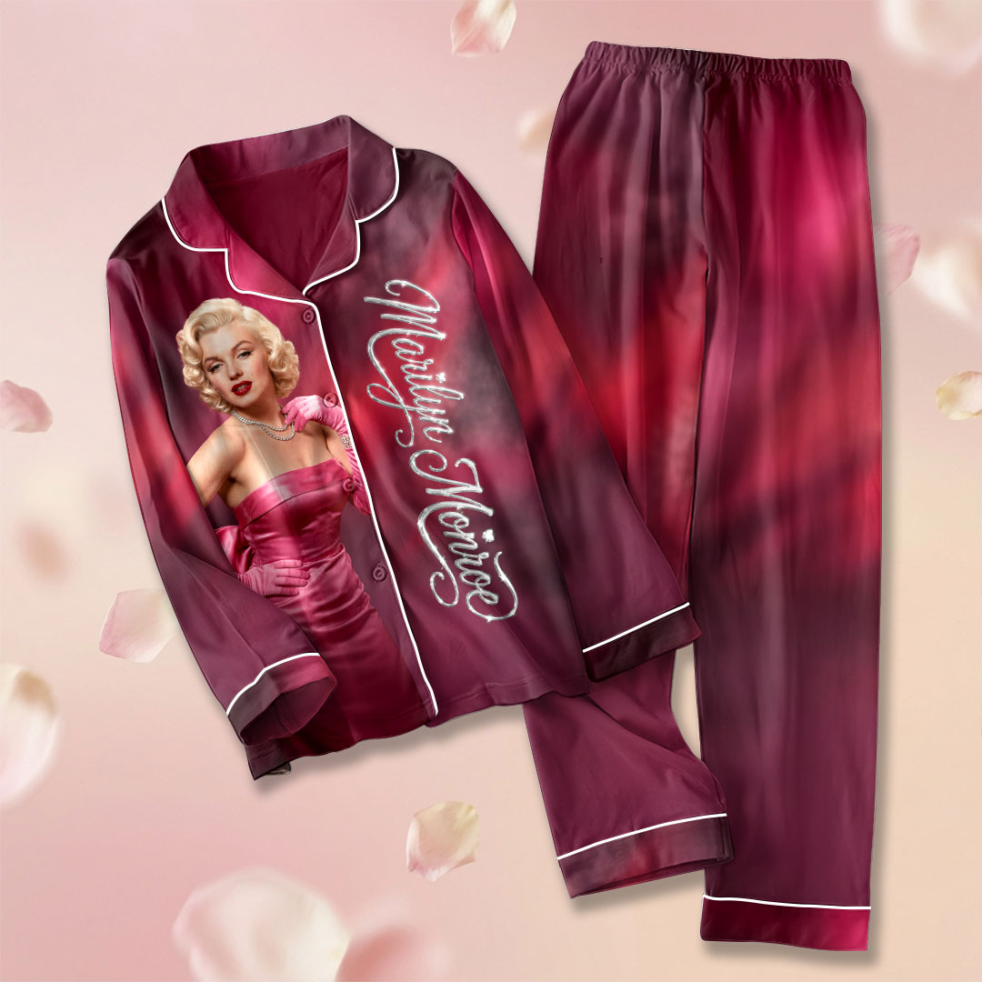 Marilyn Monroe 100th Anniversary Satin Pajama Set with Piping – HOATT19979