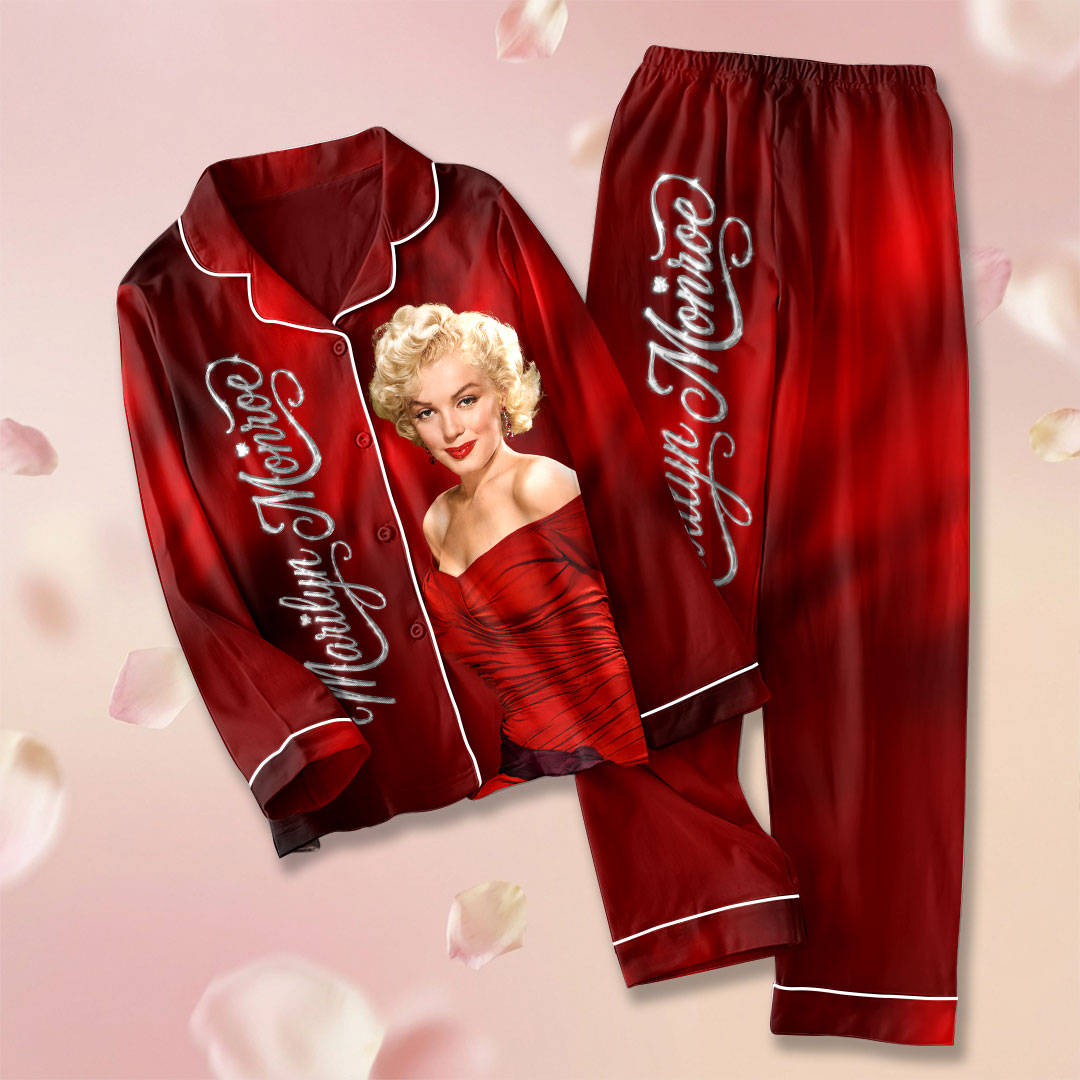 Marilyn Monroe 100th Anniversary Satin Pajama Set with Piping – HOATT20046