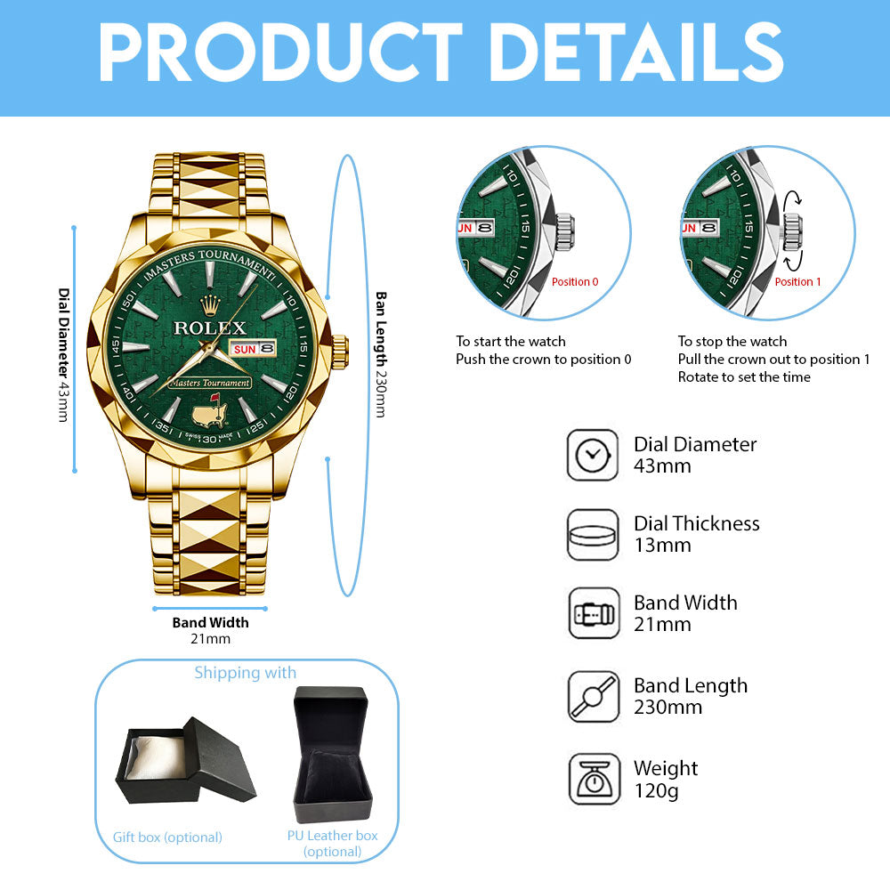 Masters Tournament x Rolex Alloy Luxury Quartz Watch – TMTHU5184