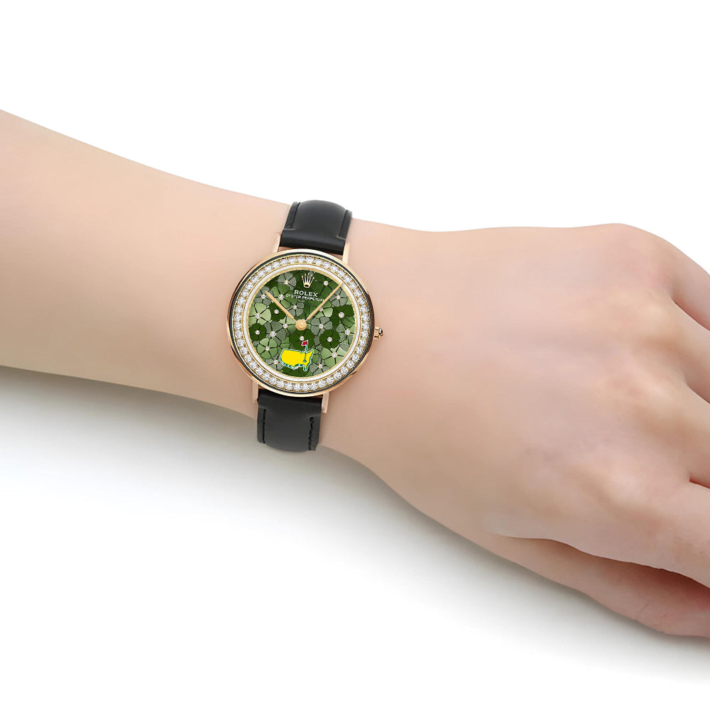 Masters Tournament x Rolex Black Stitched Leather Watch – MAITM15104