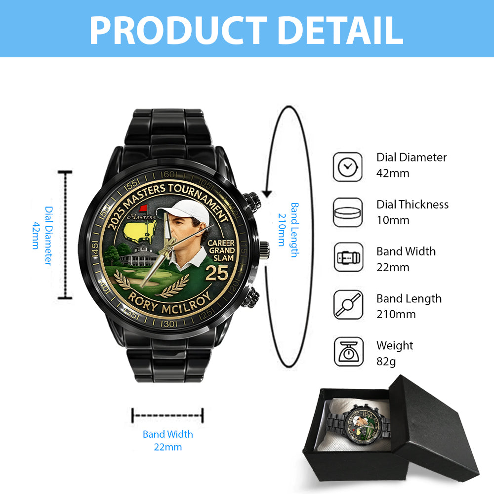 Masters Tournament x Rory McIlroy Black Stainless Steel Watch – MAITM 10740