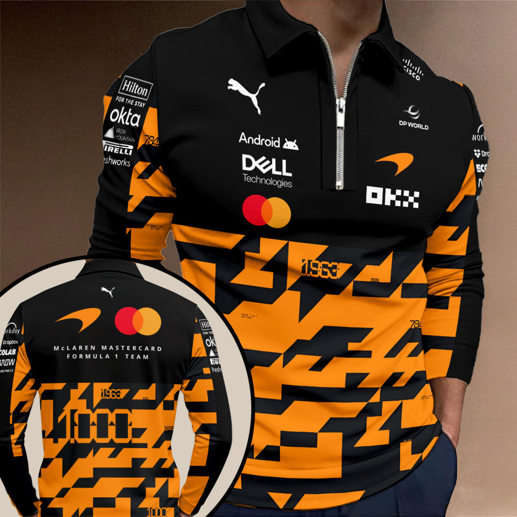 McLaren 2026 Team 1000th GP Zip Polo Shirt – TANTN23954