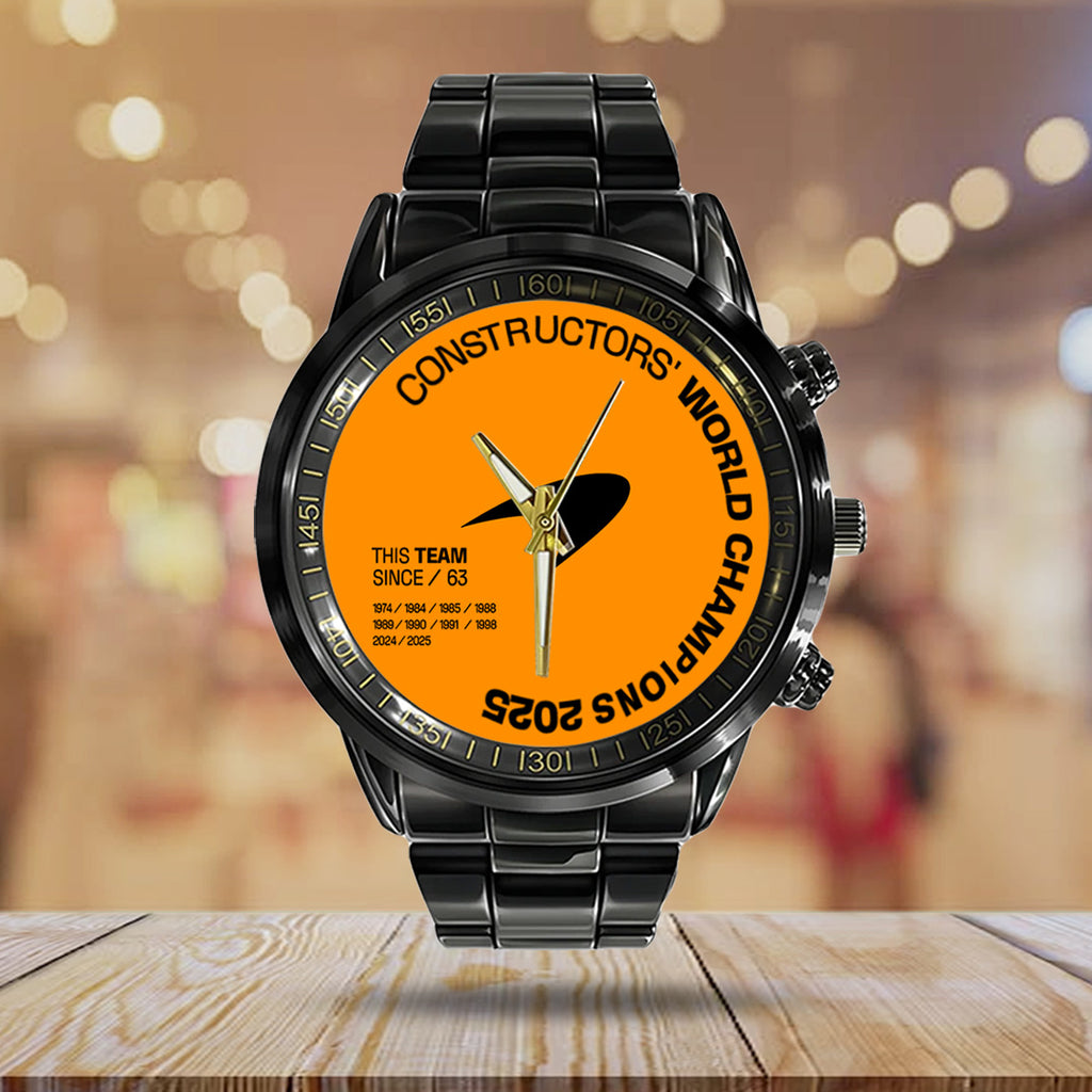 McLaren Formula 1 Team 2025 Constructors' 10 Times Black Stainless Steel Watch – TANTN17268
