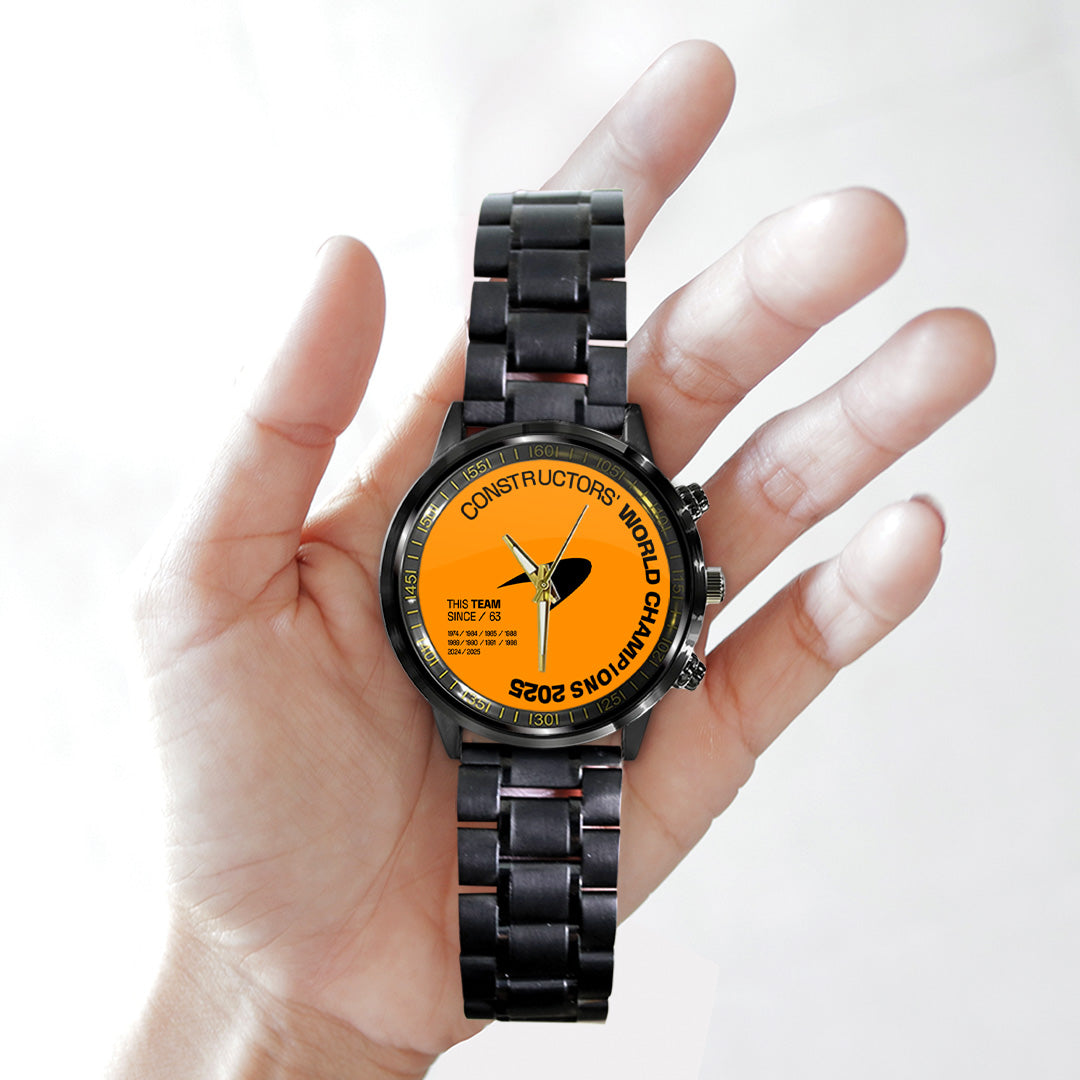 McLaren Formula 1 Team 2025 Constructors' 10 Times Black Stainless Steel Watch – TANTN17268