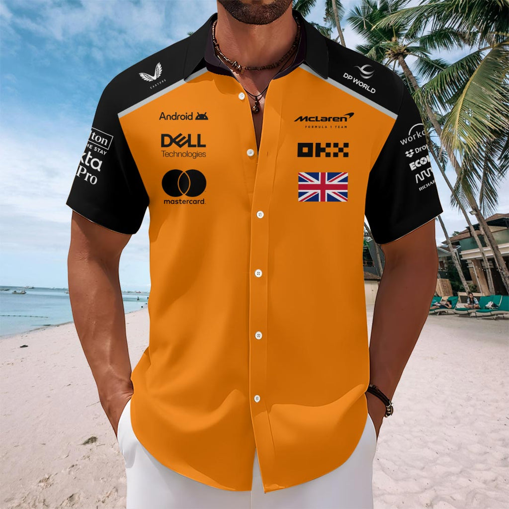 McLaren x Lando Norris 2025 World Champion Short Sleeve Button-Down Shirt – HOATT15068