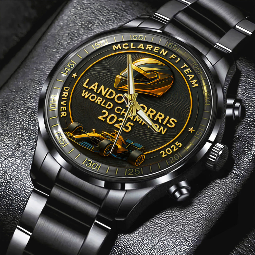 McLaren x Lando Norris World Champions 2025 Black Stainless Steel Watch – TANTN19230