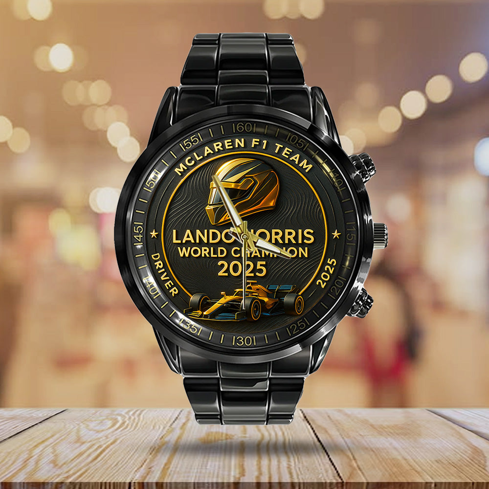 McLaren x Lando Norris World Champions 2025 Black Stainless Steel Watch – TANTN19230