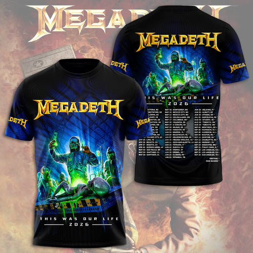 Megadeth This Was Our Life 2026 3D Apparel – TMTHU5601