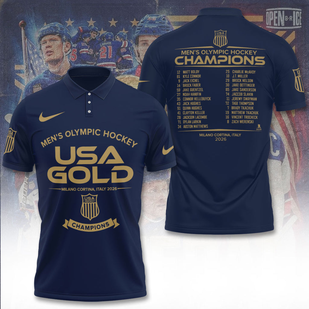 USA Men's Hockey 2026 Winter Olympics Gold Medal 3D Apparel – TANTN21160