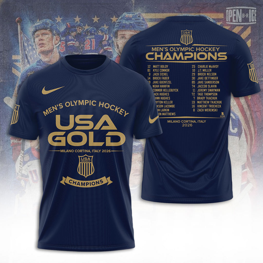 USA Men's Hockey 2026 Winter Olympics Gold Medal 3D Apparel – TANTN21160