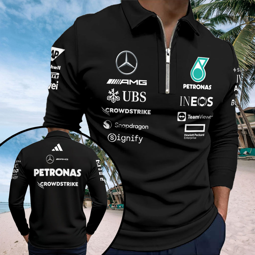 Mercedes AMG Petronas F1 Team 2025 Zip Polo Shirt – GNE4819