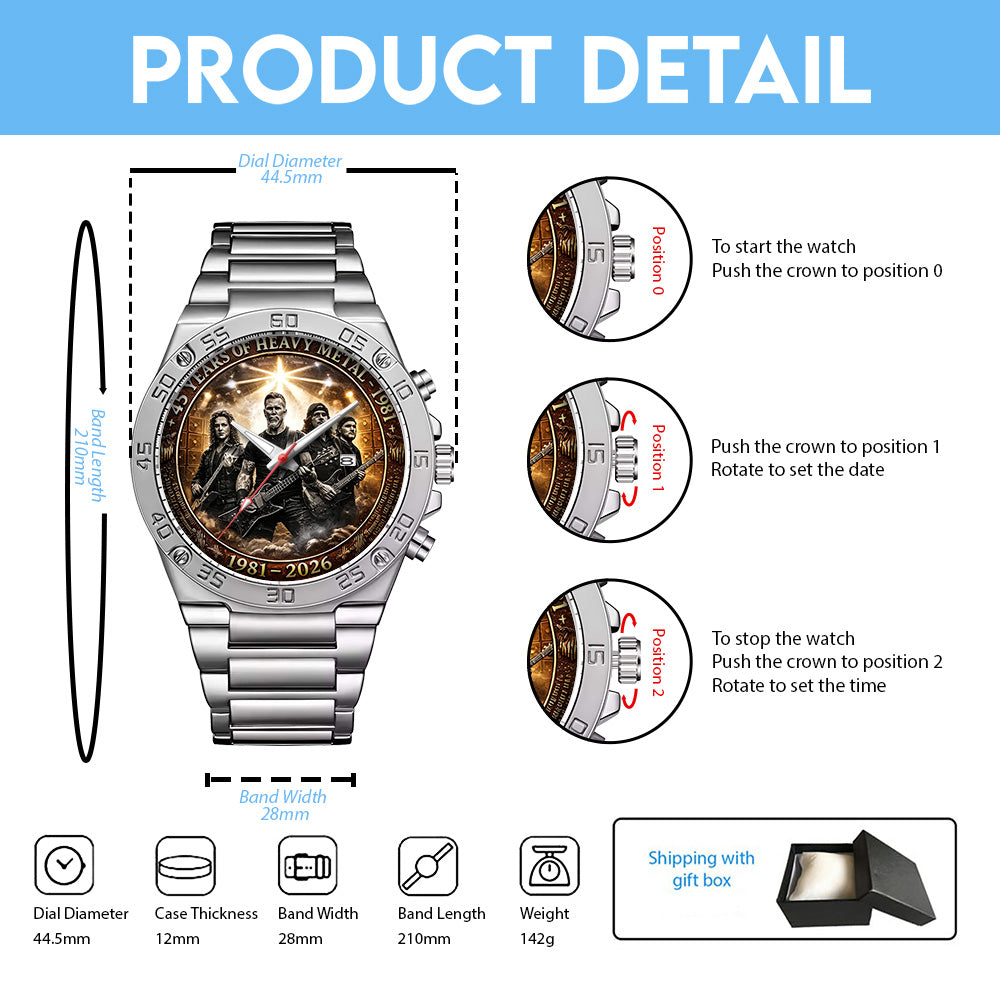 Metallica 45th Anniversary 2026 Gentleman Stainless Steel Watch – TANTN19829