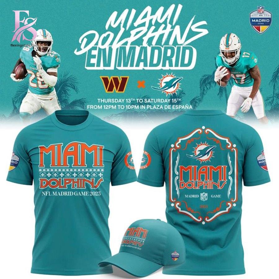 Miami Dolphins 2025 NFL Madrid Game Hoodie