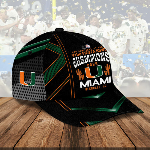 Miami Hurricanes Football 2026 Fiesta Bowl Champions Classic Cap – HOATT15601