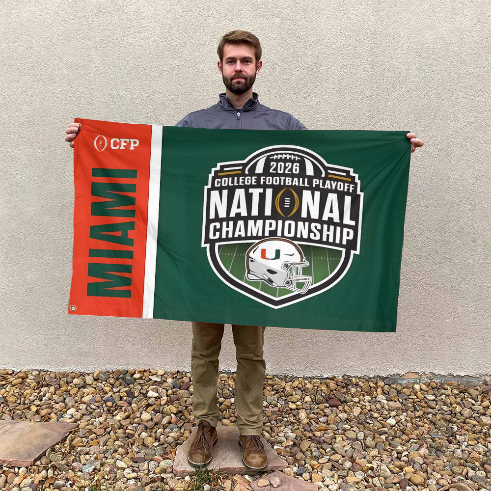 Miami Hurricanes Football 3D Double-side House Flag – MAITM14407