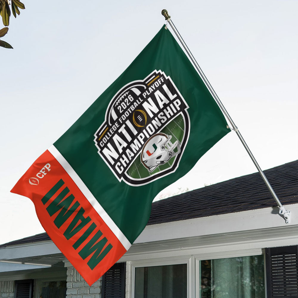 Miami Hurricanes Football 3D Double-side House Flag – MAITM14407