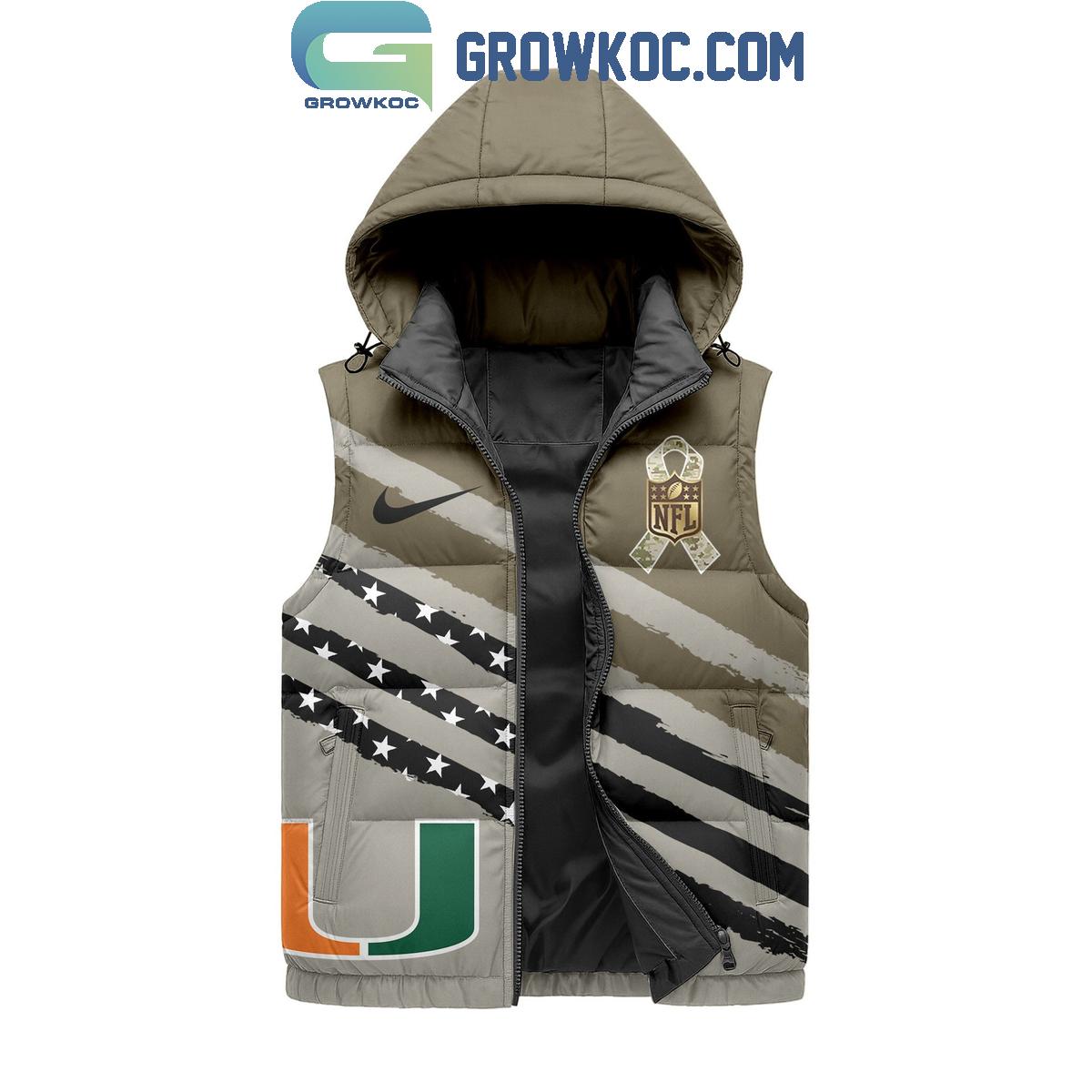 Miami Hurricanes Salute To Service Sleeveless Puffer Jacket