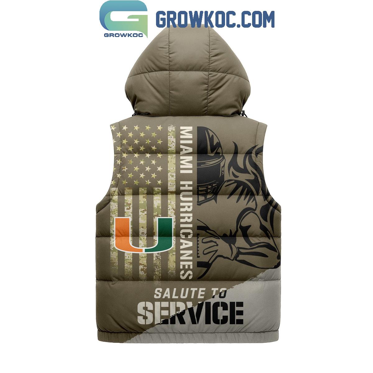 Miami Hurricanes Salute To Service Sleeveless Puffer Jacket