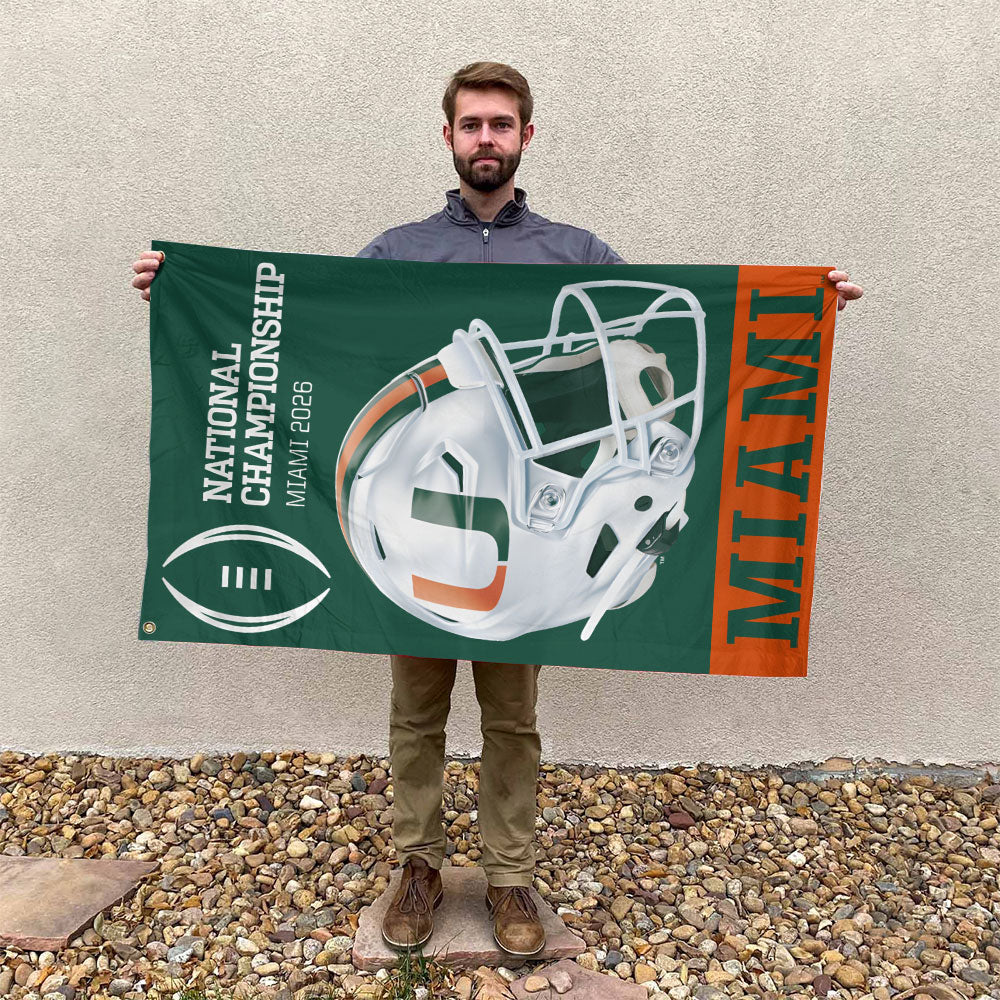 Miami Hurricanes Football 3D Double-side House Flag – TANTN20111