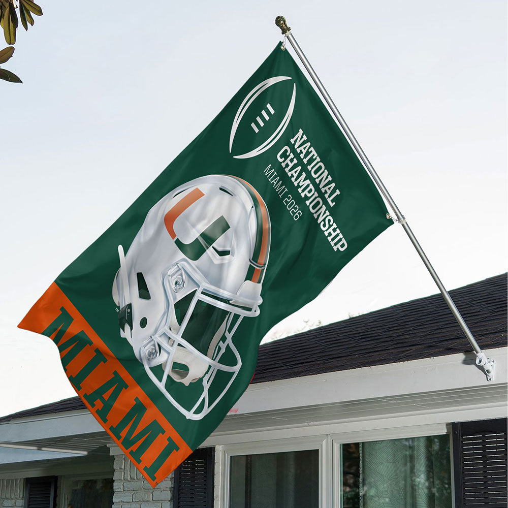Miami Hurricanes Football 3D Double-side House Flag – TANTN20111