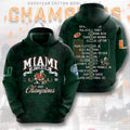 Miami Hurricanes Football Cotton Bowl Champions 3D Apparel – MAITM14306