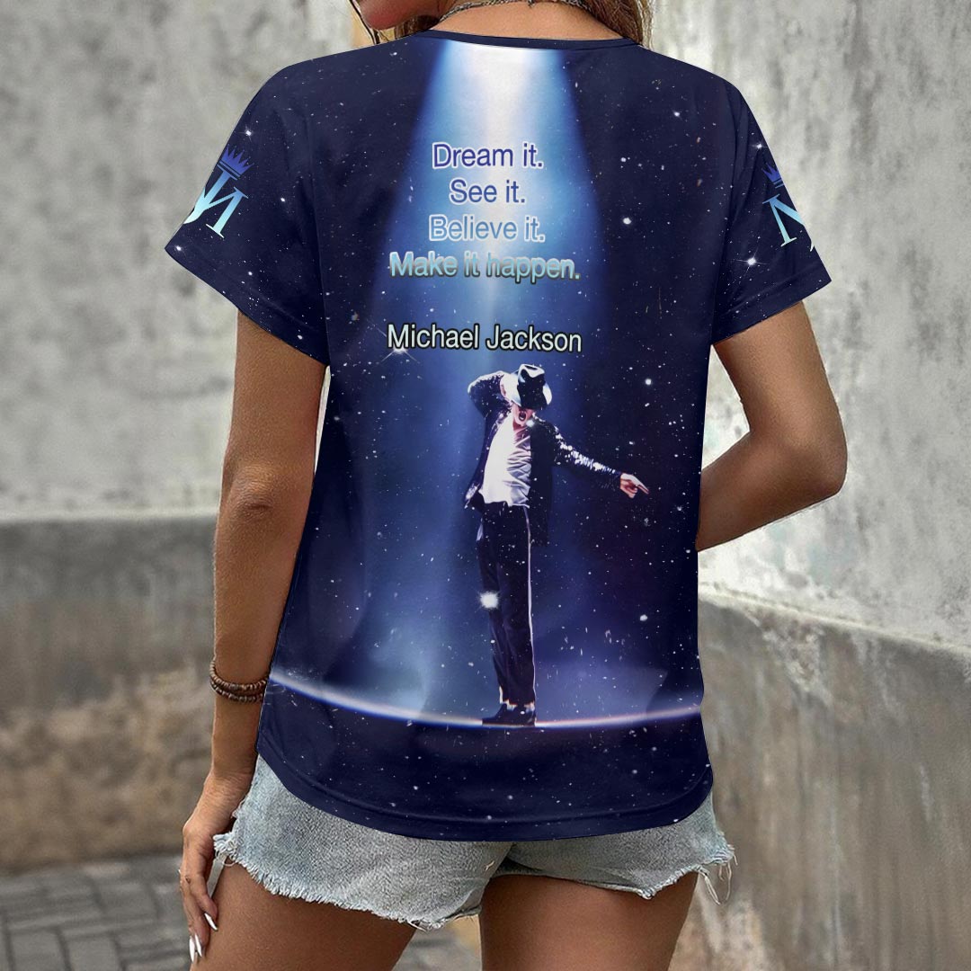 Michael Jackson 3D Women's V-Neck T-Shirt – HOATT17634