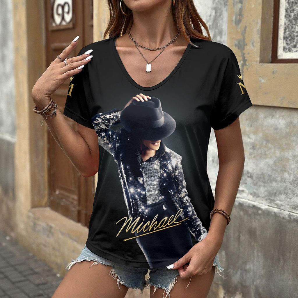 Michael Jackson 3D Women's V-Neck T-Shirt – HOATT18381