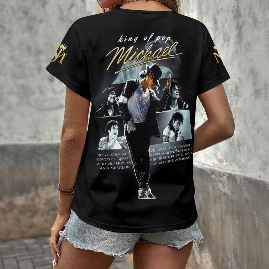 Michael Jackson 3D Women's V-Neck T-Shirt – HOATT19102