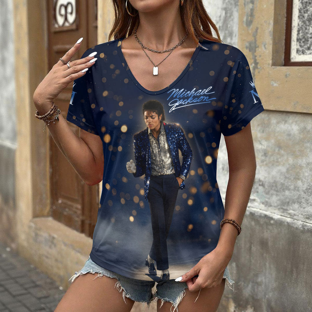 Michael Jackson 3D Women's V-Neck T-Shirt – HOATT20021