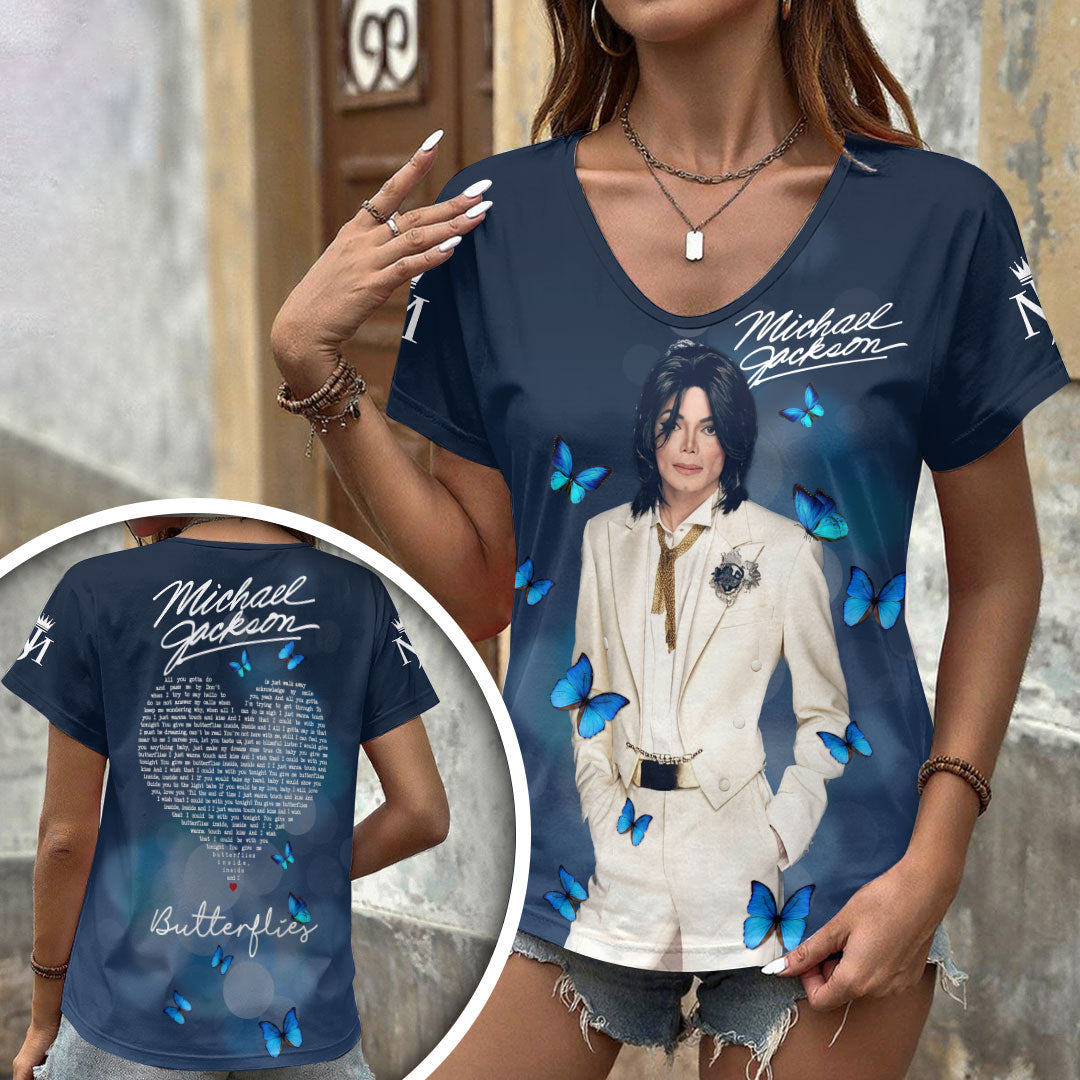Michael Jackson 3D Women's V-Neck T-Shirt – HOATT20118