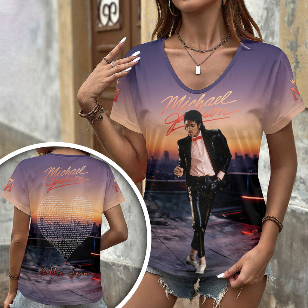 Michael Jackson 3D Women's V-Neck T-Shirt – HOATT20198
