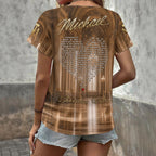 Michael Jackson 3D Women's V-Neck T-Shirt – HOATT20343