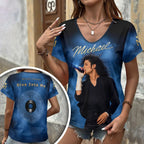 Michael Jackson 3D Women's V-Neck T-Shirt – HOATT20664