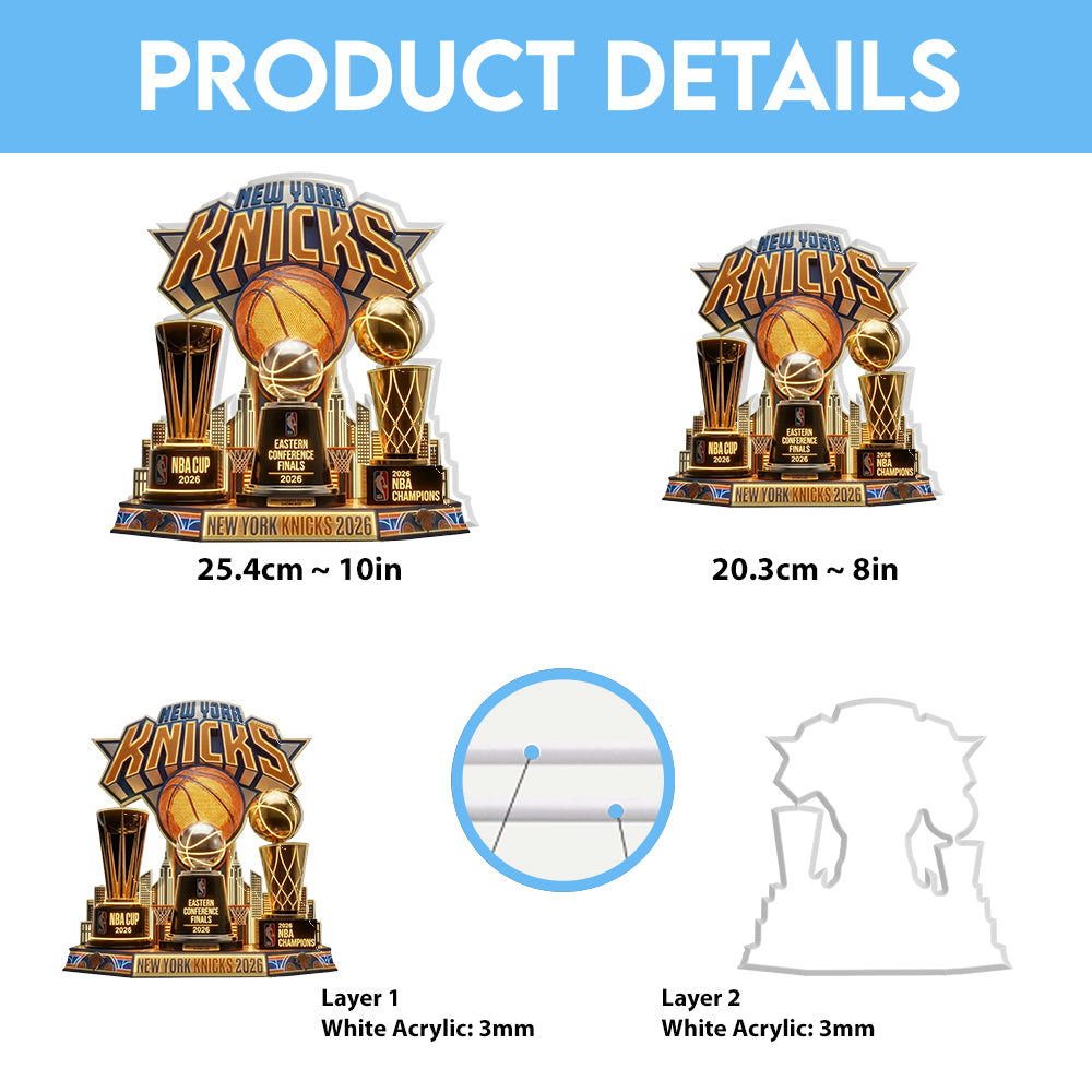 New York Knicks NBA Champions 2026 Custom Shape Acrylic Light Box – TMTHU7151