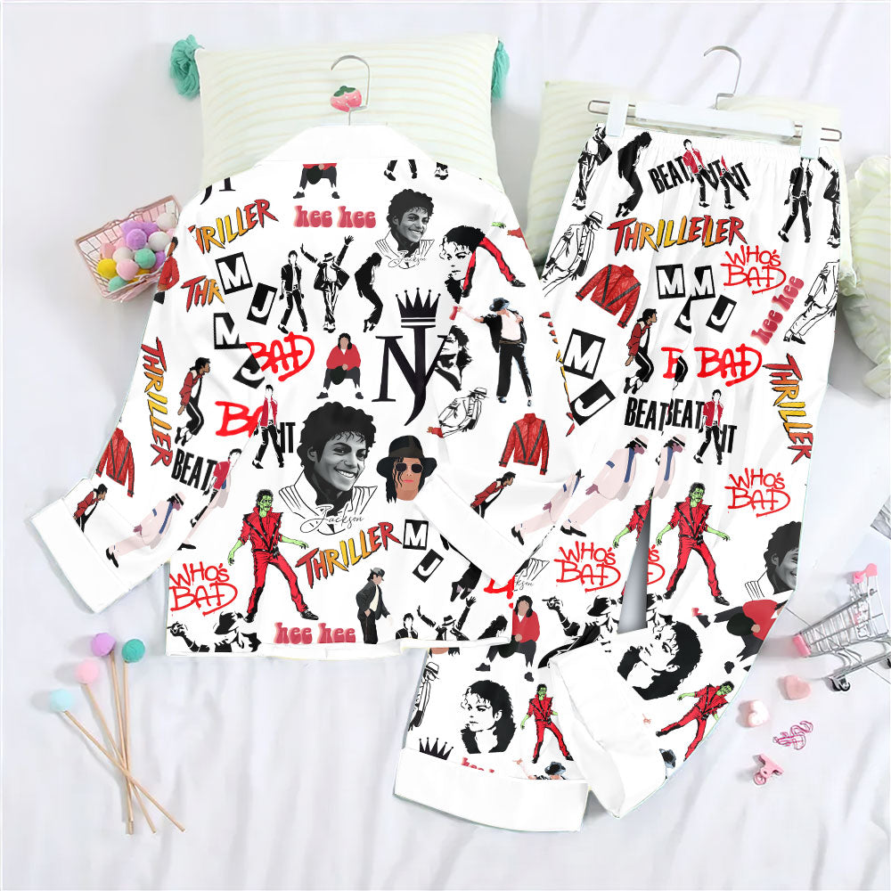 Michael Jackson Satin Pajama Set with Piping – TMTHU7701