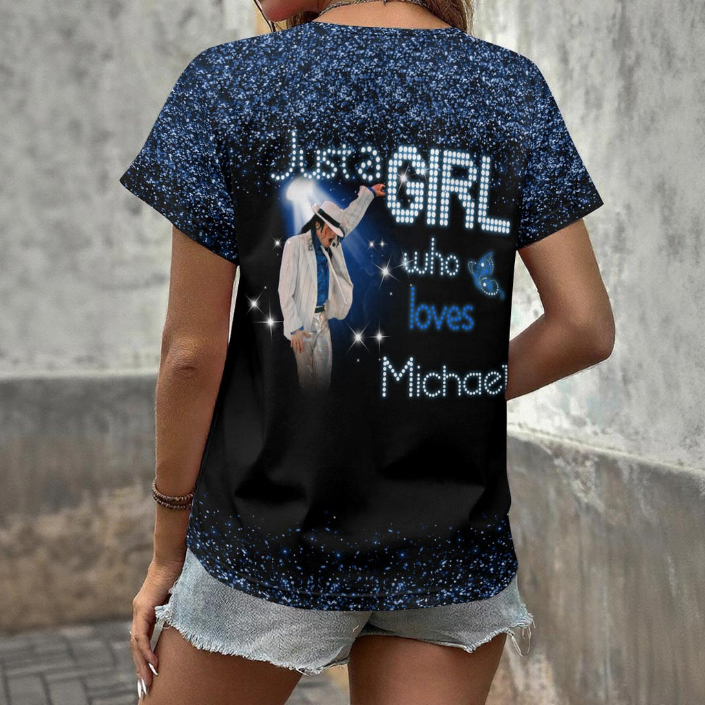 Michael Jackson 3D Women's V-Neck T-Shirt – HOATT19860