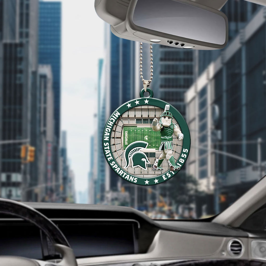 Michigan State Spartans Football Custom shape 2-sided Acrylic Car Ornament – HOATT13110