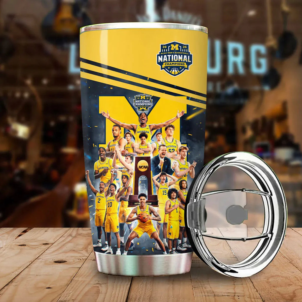 Michigan Wolverines 2026 Men's Basketball National Champions Tumbler Cup – TANTN22338