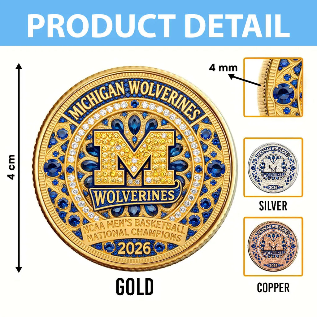 Michigan Wolverines 2026 Men's Basketball National Champions Commemorative Coin – HOATT17379